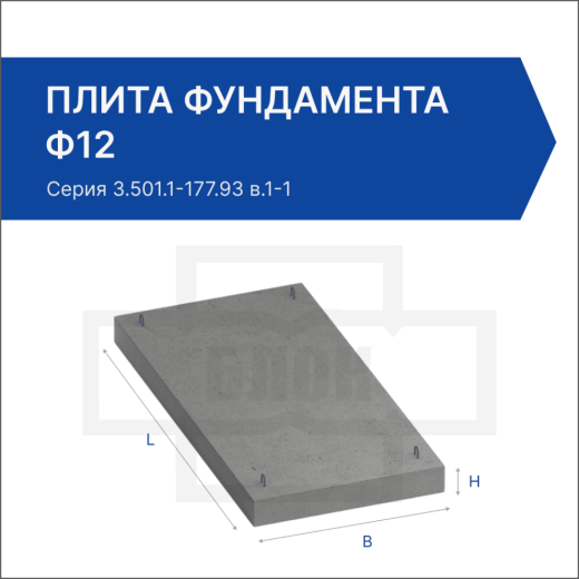 Плита фундамента Ф12