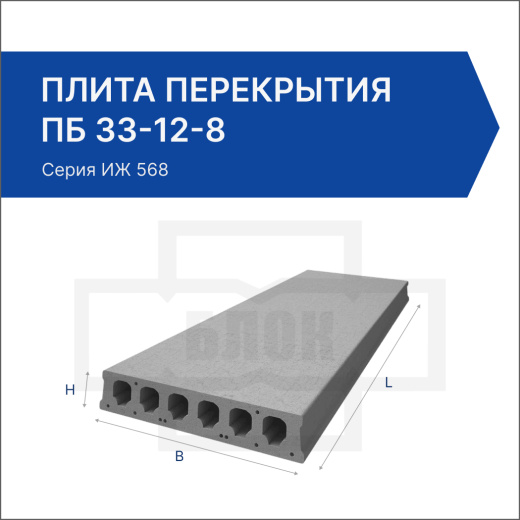 Плита перекрытия ПБ 33-12-8